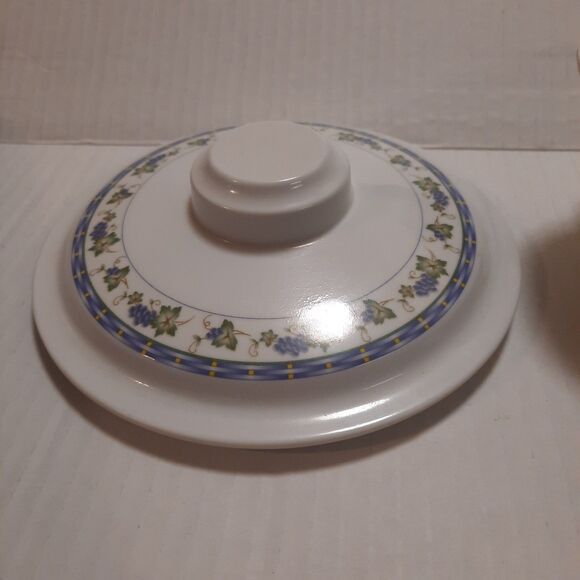 Hua Mei Melamine Covered Bowl 1-48 Grape Leaf Pattern Vtg Kitchen Retro Kitschy - Picture 4 of 6